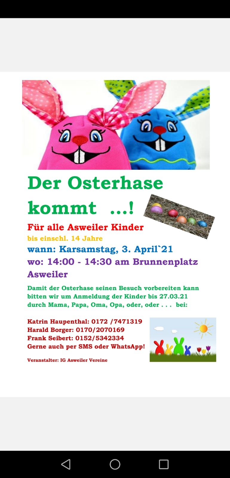Bis 27.03. anmelden-weiterlesen durch Anklicken